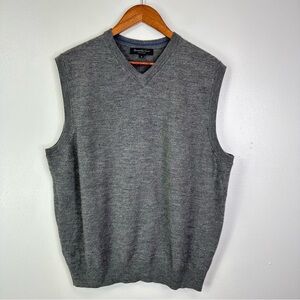 Brunella Gori Extrafine Merino Wool V-Neck Sweater Vest Grey Size XL